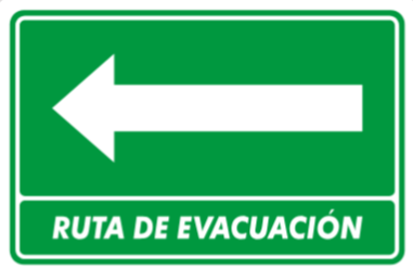 RUTA DE EVACUACIÓN (IZQUIERDA)  20x40 CM.